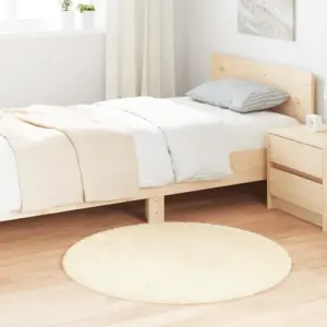 Ümmargune kõrge karvaga vaip NAVARRA, kreemjasvalge, 100 cm