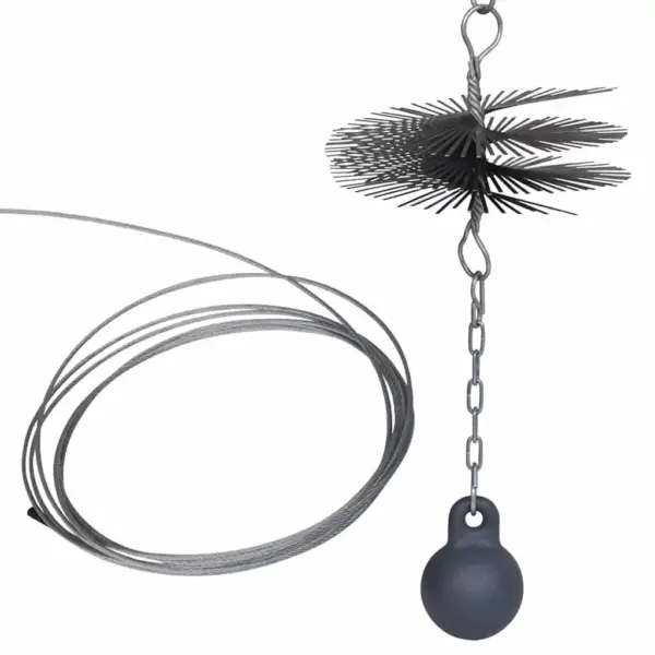 Ümmargune korstnapuhastushari kettpalliga, 20 cm, 15 m traadiga – 2