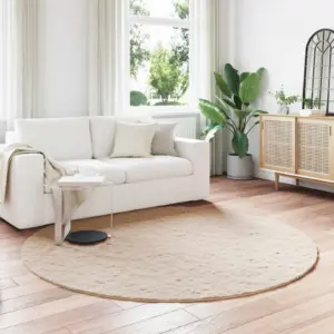 Libisemiskindel ümmargune kunstkarusnahast küülikukarva vaip Olite, pruunikashall, Ø 160 cm