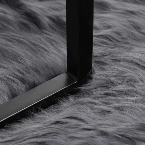 Ümmargune kunstlambanaha vaip Tafalla, antratsiit, Ø 120 cm, polüester – 5