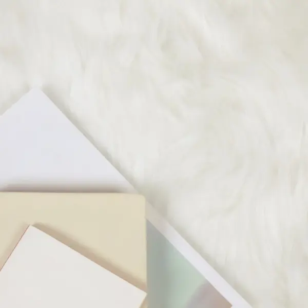 Ümmargune kunstlambanahast vaip Tafalla, valge, Ø 120 cm, polüester – 3