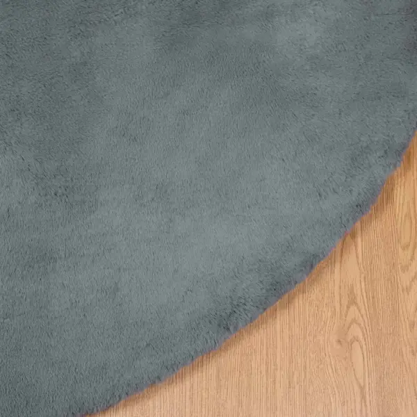 Ümmargune libisemiskindel küülikukarva vaip Olite, antratsiit, Ø 200 cm – 7