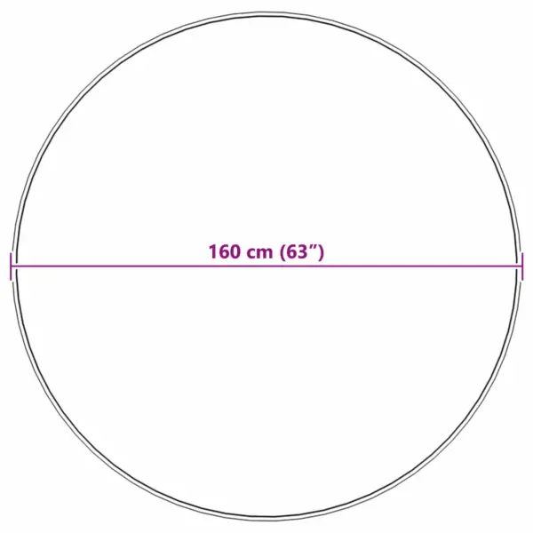 Ümmargune libisemiskindel kunstkarusnahast vaip Olite, antratsiit, Ø 160 cm – 10