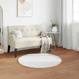 Libisemiskindel ümmargune faux küülikukarva vaip Olite, valge, Ø 80 cm