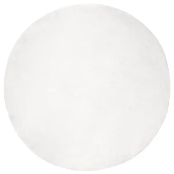 Libisemiskindel ümmargune faux küülikukarva vaip Olite, valge, Ø 80 cm – 2