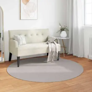 Ümmargune vaip libisemisvastase põhjaga Lugo, kreemjas, Ø 120 cm, polüester