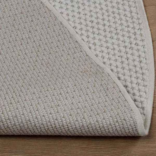 Ümmargune vaip libisemisvastase põhjaga Lugo, kreemjas, Ø 120 cm, polüester – 5