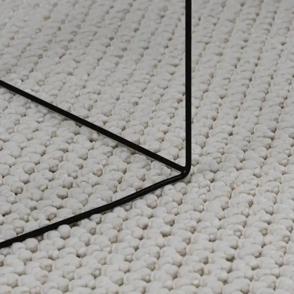 Ümmargune vaip libisemisvastase põhjaga Lugo, kreemjas, Ø 120 cm, polüester – 6