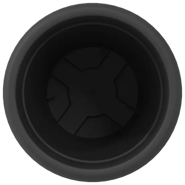 Ümmargune plastlillepott drenaažiavadega, must, Ø 26 x 21,5 cm, 6 tk – 6