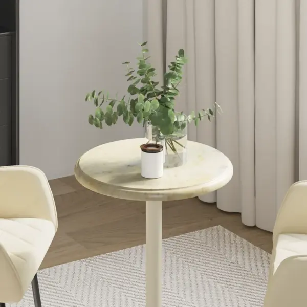 Ümmargune kreemjas marmorist lauaplaat, Ø 40 x 2,5 cm – 3