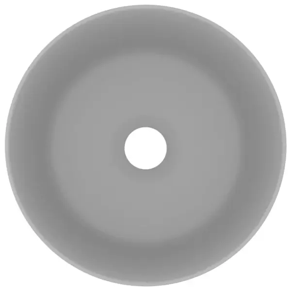 Ümmargune keraamiline valamu kapi peale, matt helehall, 40 x 15 cm – 3