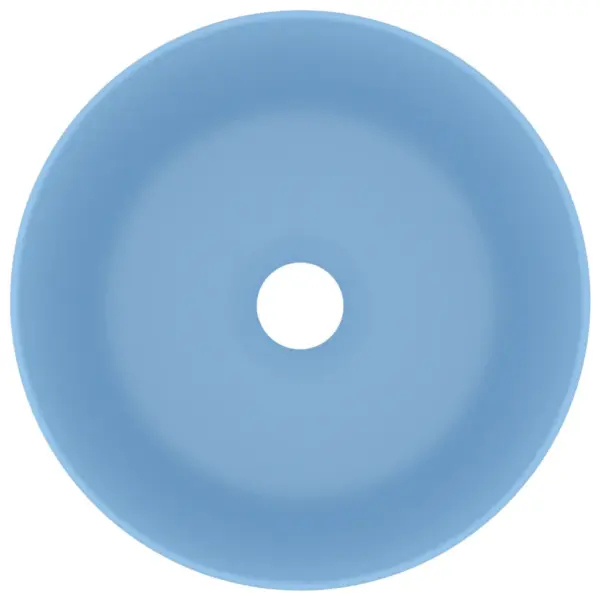 Ümmargune keraamiline kapipealne valamu, matt helesinine, 40 x 15 cm – 3
