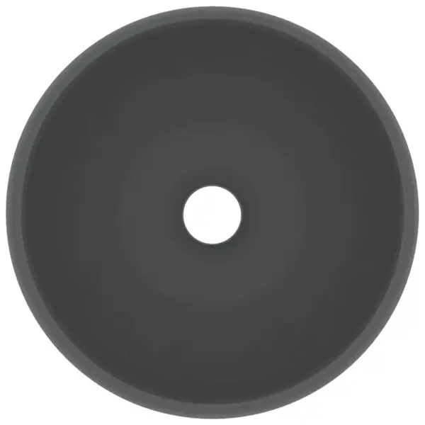 Ümmargune keraamiline valamu kapi peale, matt tumehall, 40 x 15 cm – 4