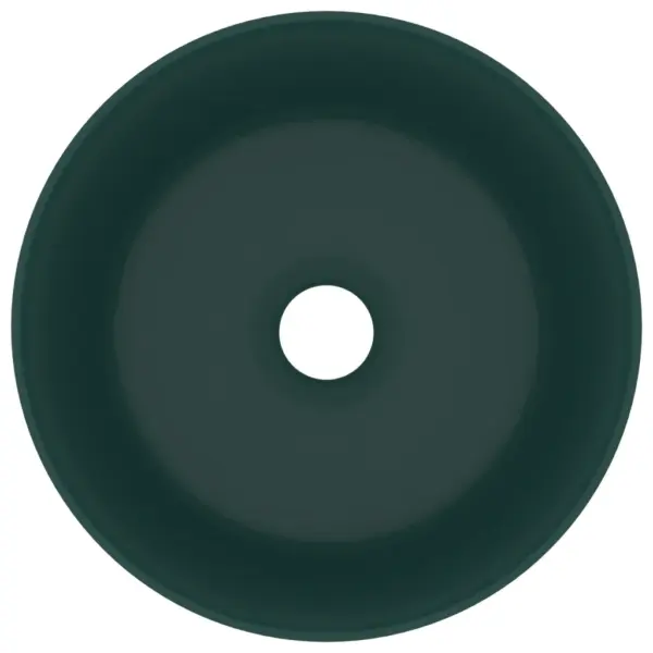 Ümmargune keraamiline kapipealne valamu, matt tumeroheline, 40 x 15 cm – 3