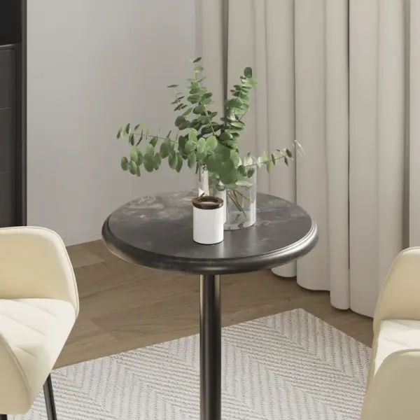 Ümmargune must marmorist lauaplaat, Ø 40 x 2,5 cm – 3