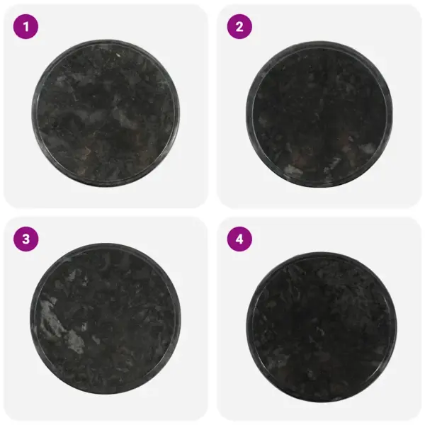 Ümmargune must marmorist lauaplaat, Ø 40 x 2,5 cm – 4