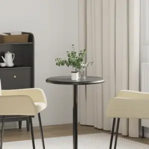 Ümmargune must marmorist lauaplaat, Ø 50 x 2,5 cm