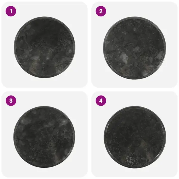 Ümmargune must marmorist lauaplaat, Ø 50 x 2,5 cm – 6