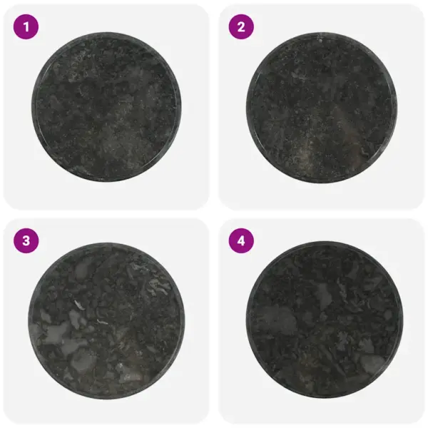 Ümmargune marmorist lauaplaat, must, Ø 60 x 2,5 cm – 4