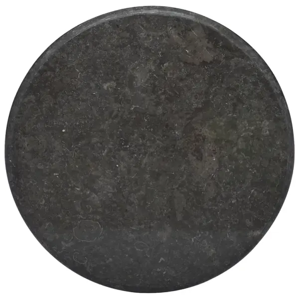 Ümmargune marmorist lauaplaat, must, Ø 60 x 2,5 cm – 6