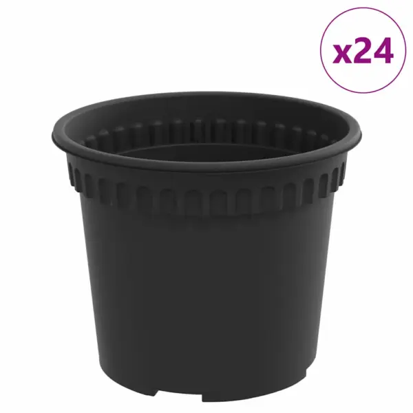 Ümmargune plastist lillepott drenaažiavadega, must, Ø 12,5 x 10 cm, 24 tk – 2
