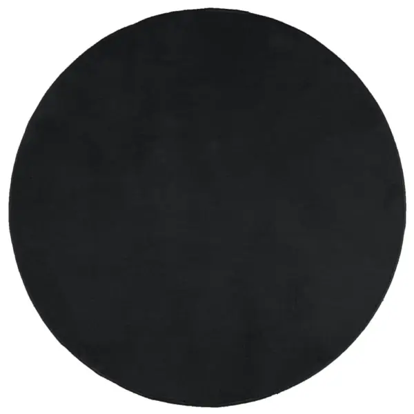 Ümmargune lühikese karvaga vaip OVIEDO, must, Ø 120 cm – 2