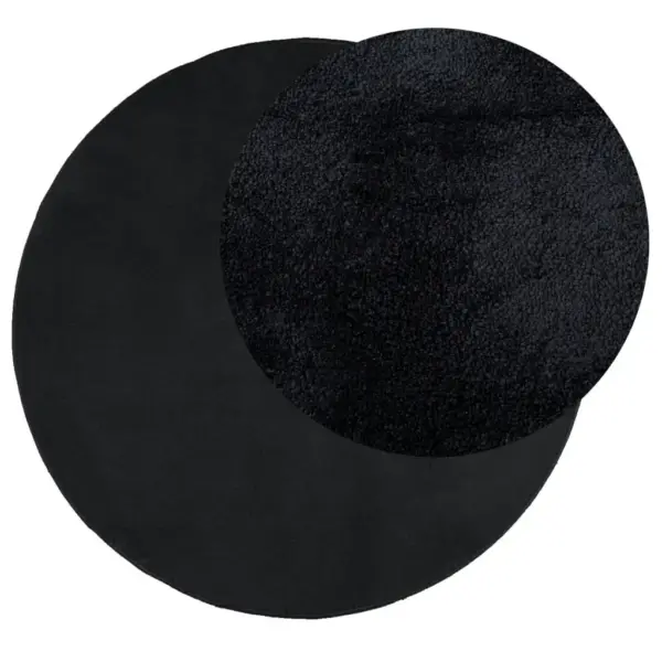 Ümmargune lühikese karvaga vaip OVIEDO, must, Ø 120 cm – 3