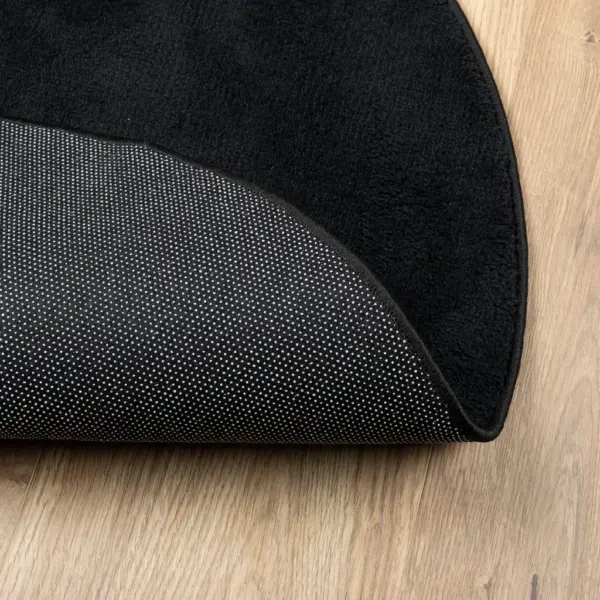 Ümmargune lühikese karvaga vaip OVIEDO, must, Ø 120 cm – 5