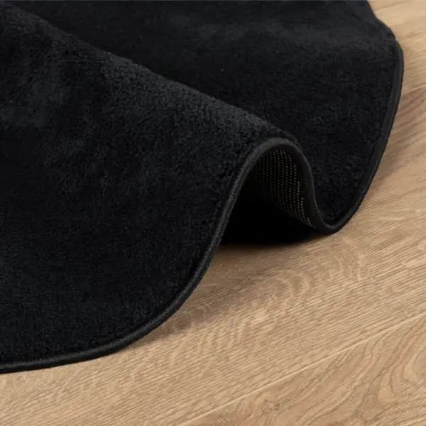 Ümmargune lühikese karvaga vaip OVIEDO, must, Ø 120 cm – 6