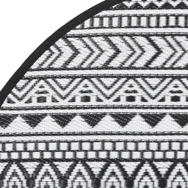 Ümmargune õuevaip ARAKIL, must jacquard, 160 cm, polüpropüleen – 4