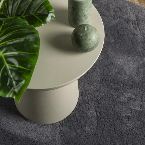 Ümmargune pestav lühikese narmaga vaip HUARTE, antratsiithall, Ø 120 cm – 7