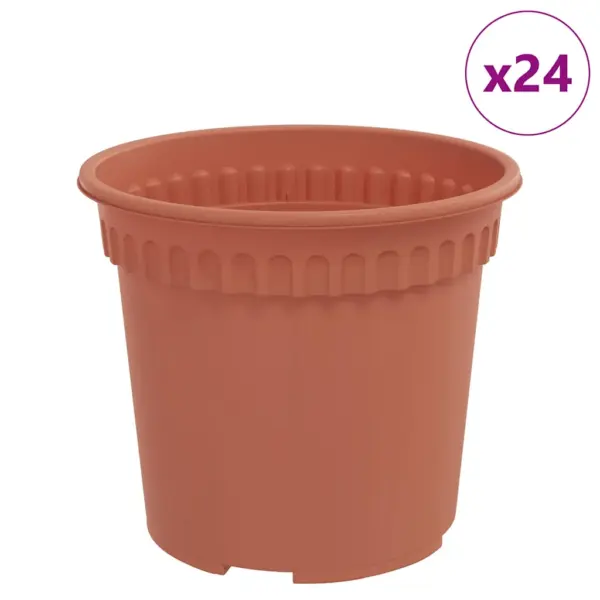 Ümmargune plastist lillepott drenaažiavadega, kohviroosa, Ø 15 x 12 cm, 24 tk – 2