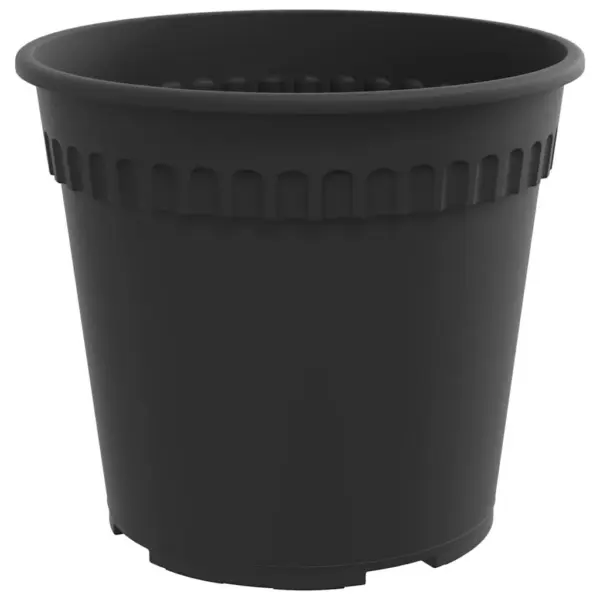 Ümmargune plastist lillepott, 24 tk, must, Ø 19 x 16 cm – 5