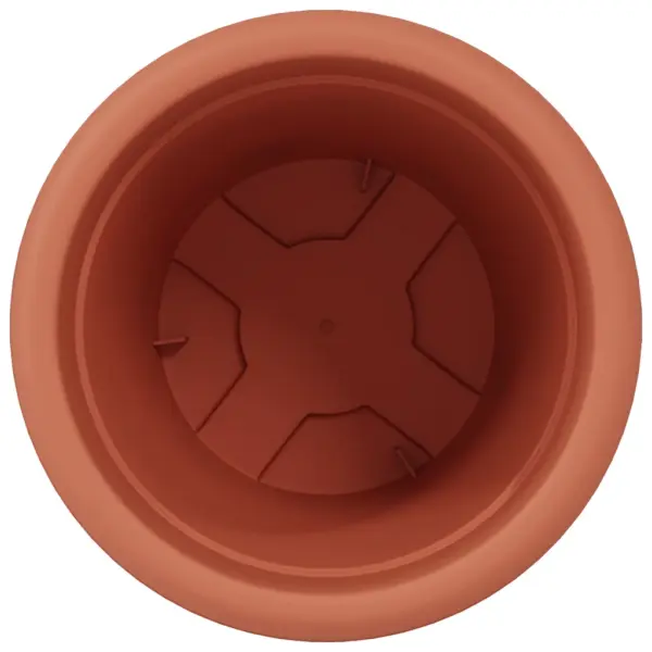 Ümmargune plastlillepott drenaažiavadega, kohviroosa, 24 tk, Ø 26 x 21,5 cm – 6