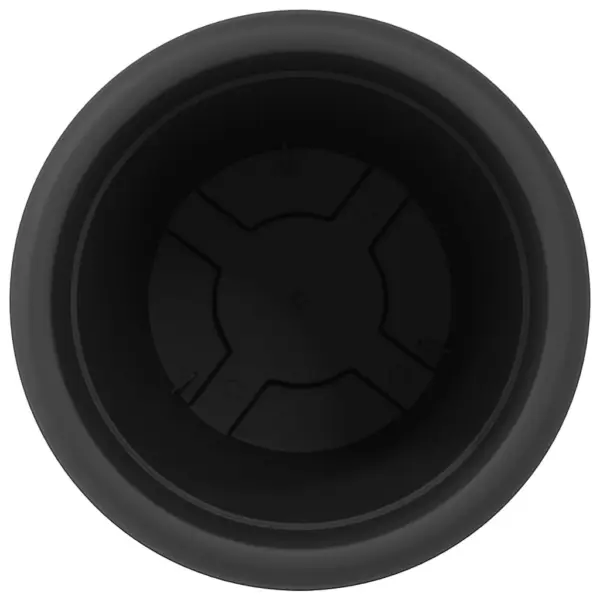 Ümmargune plastlillepott äravooluavadega, 6 tk, must, Ø 26 x 21,5 cm – 6