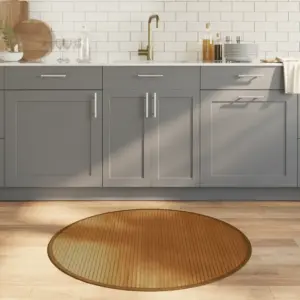 Ümmargune bambusvaip libisemiskindla põhjaga, pruun, 100 cm