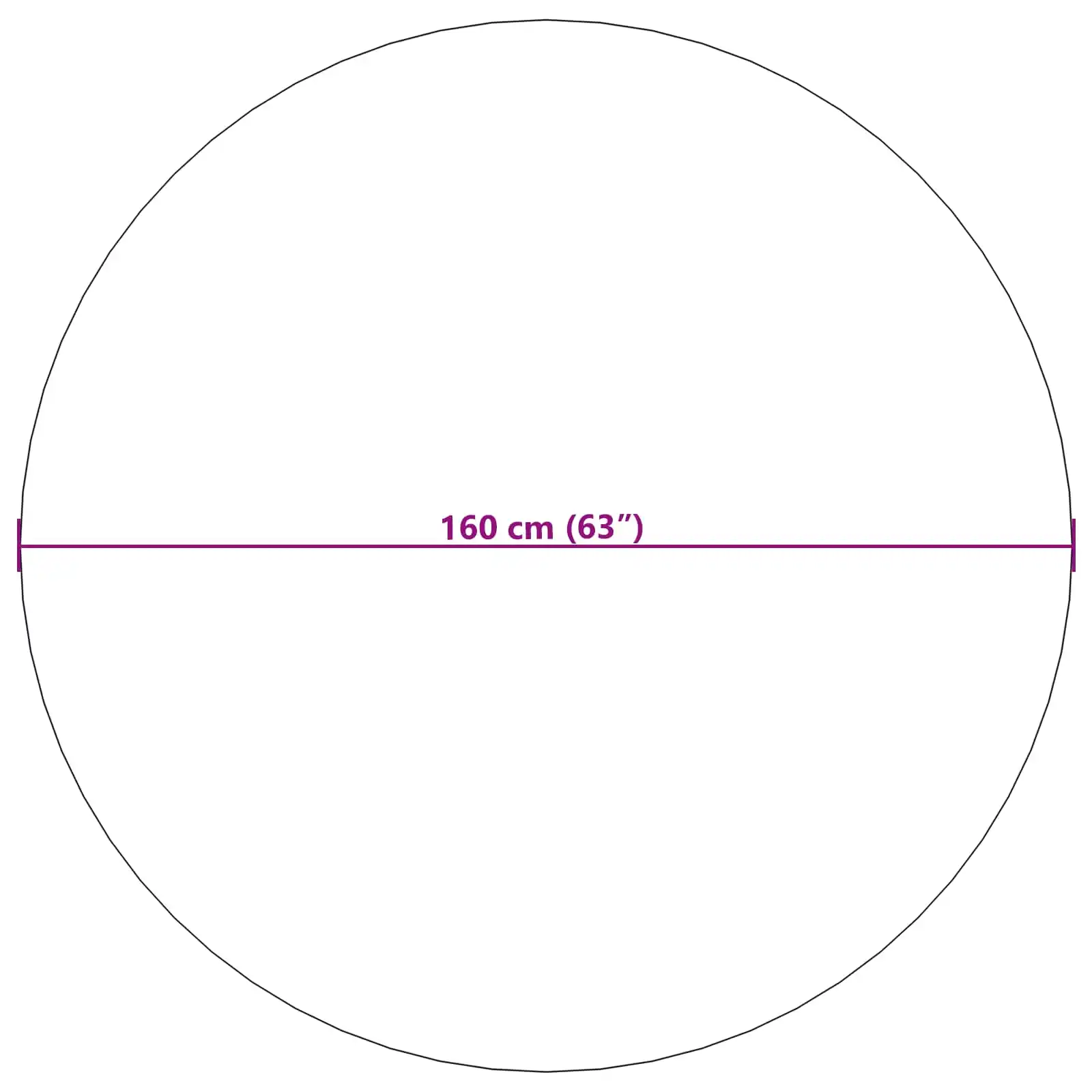 Ümmargune roheline vaip Palmeras, libisemisvastane, Ø 160 cm, polüester