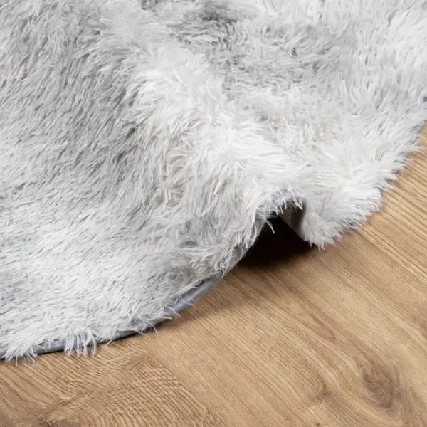 Ümmargune kõrge narmaga shaggy vaip NAVARRA, hõbehall, 200 x 200 cm – 5