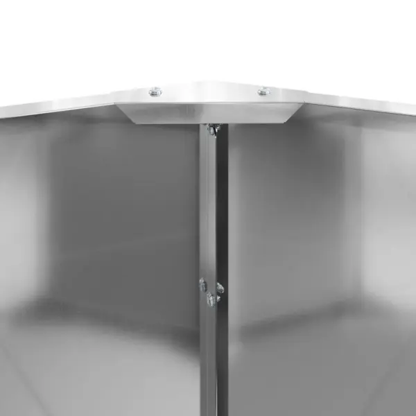 Ümmargune taimekast, hõbedane tsingitud teras, 90 x 90 x 35 cm – 7