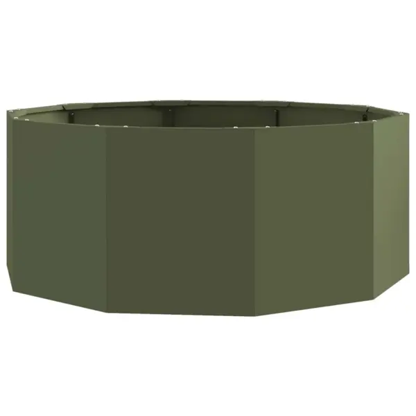 Ümmargune terasest taimekast, oliivroheline, 90 x 90 x 35 cm – 2