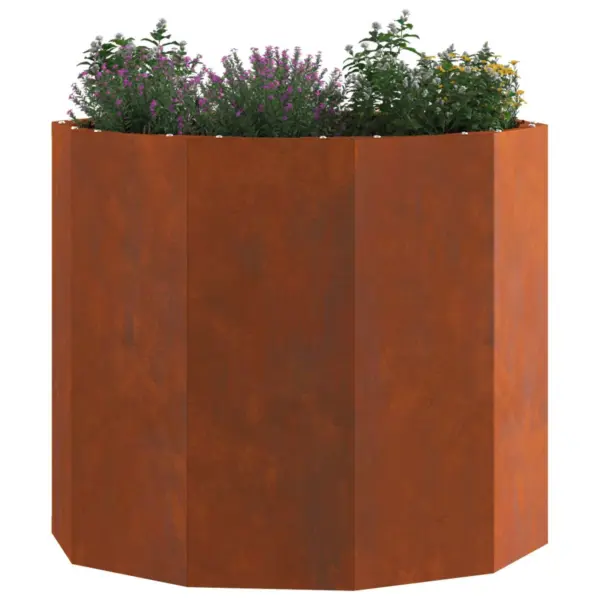 Ümmargune terasest taimekast roostetooni, 60 x 60 x 50 cm – 3