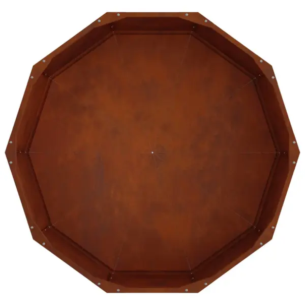 Ümmargune taimekast roostevärvi terasest, 90 x 90 x 35 cm – 7