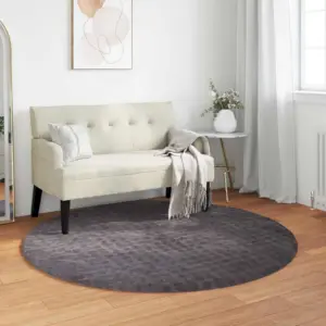 Ümmargune vaip Sirolo, antratsiit, Ø 120 cm, polüester, libisemisvastane