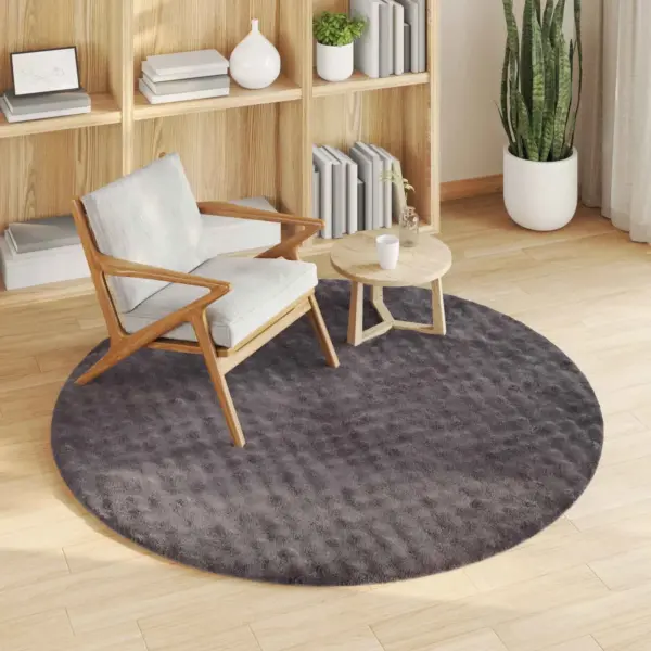Ümmargune vaip Sirolo, antratsiit, Ø 120 cm, polüester, libisemisvastane – 3