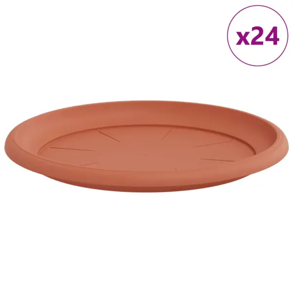 Ümmargused plastist lillealused, 24 tk, kohviroosa, Ø 27 x 2,5 cm – 2