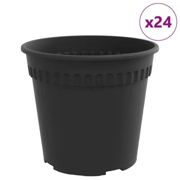Ümmargused plastikust lillepotid, 24 tk, must, Ø 17 x 14 cm – 2