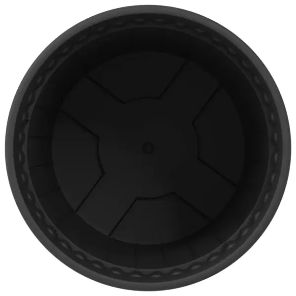 Ümmargused lillepotid äravooluavadega, 6 tk, must plast, Ø 19 x 16 cm – 6