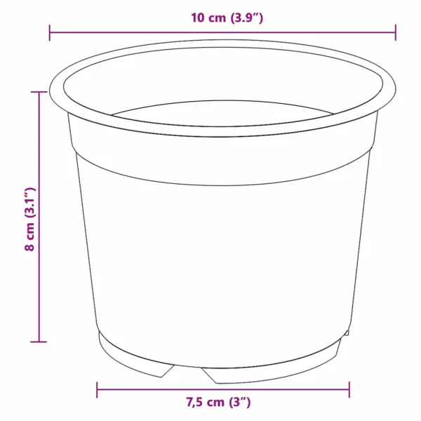 Ümmargused lillepotid äravooluavadega, terrakota plastmass, Ø 15 x 12,5 cm, 50 tk – 11