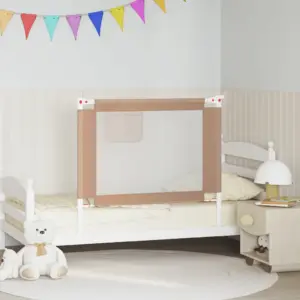 Väikelapse voodipiire reguleeritava kõrgusega, pruunikashall, 100 x 25 cm, polüesterkangas ja metall