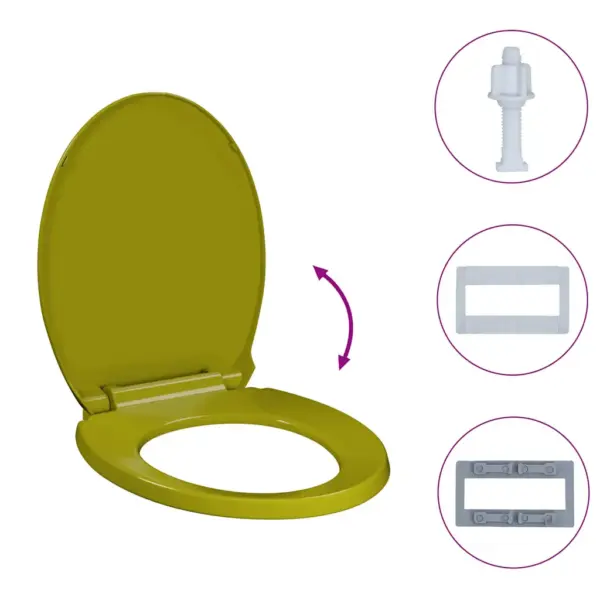 Vaikselt suletav ovaalne WC-prill-laud, roheline, 42,5 x 35 cm – 10